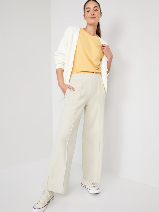 High-Waisted Dynamic Fleece Pintucked Wide-Leg Pants for Women