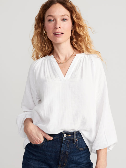 Split-Neck Blouse for Women