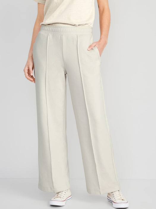 High-Waisted Dynamic Fleece Pintucked Wide-Leg Pants for Women