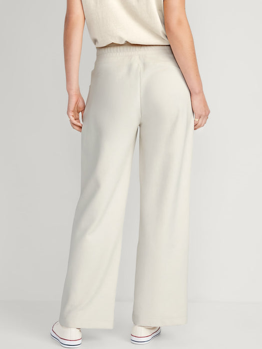 High-Waisted Dynamic Fleece Pintucked Wide-Leg Pants for Women