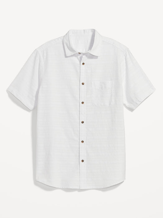 Regular-Fit Everyday Short-Sleeve Dobby Shirt for Men