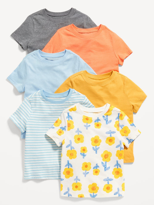 Unisex 6-Pack Short-Sleeve T-Shirt for Toddler