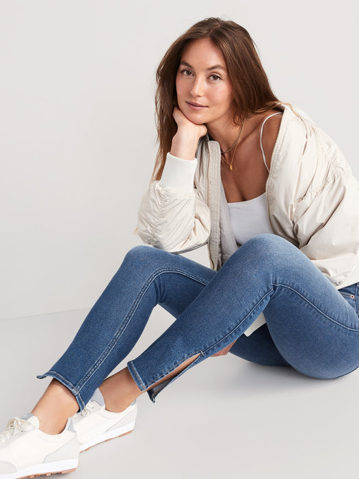 Extra High-Waisted Rockstar 360° Stretch Super-Skinny Side-Slit Jeans for Women