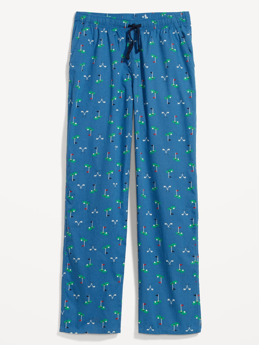 Printed Poplin Pajama Pants for Men