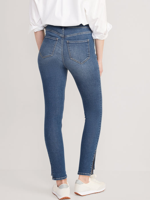 Extra High-Waisted Rockstar 360° Stretch Super-Skinny Side-Slit Jeans for Women