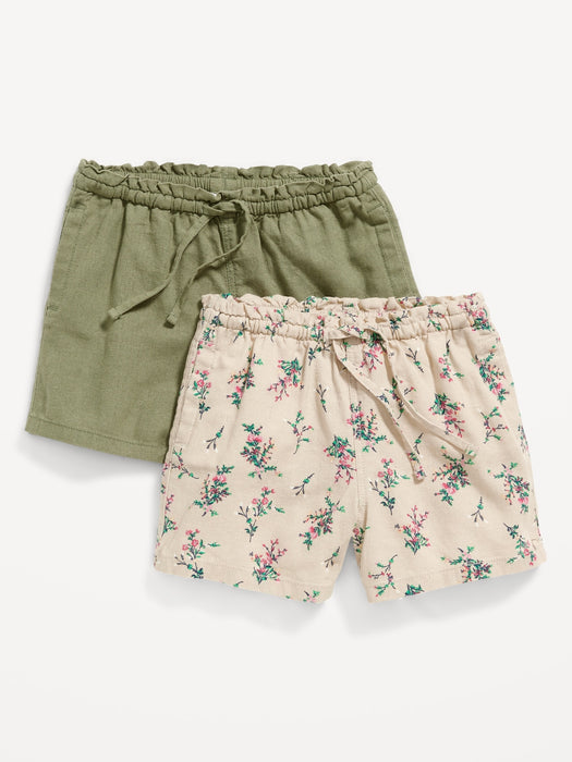 Linen-Blend Pull-On Shorts 2-Pack for Toddler Girls