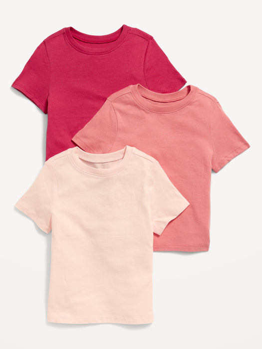 Unisex 3-Pack Short-Sleeve T-Shirt for Toddler