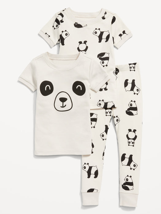 Unisex 3-Piece Snug-Fit Printed Pajama Set for Toddler & Baby
