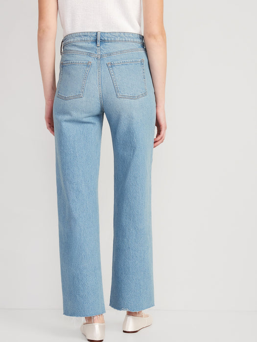 Extra High-Waisted Cut-Off Wide-Leg Jeans for Women
