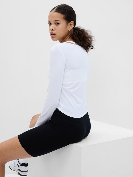 GapFit Brushed Jersey Cropped Cinch T-Shirt