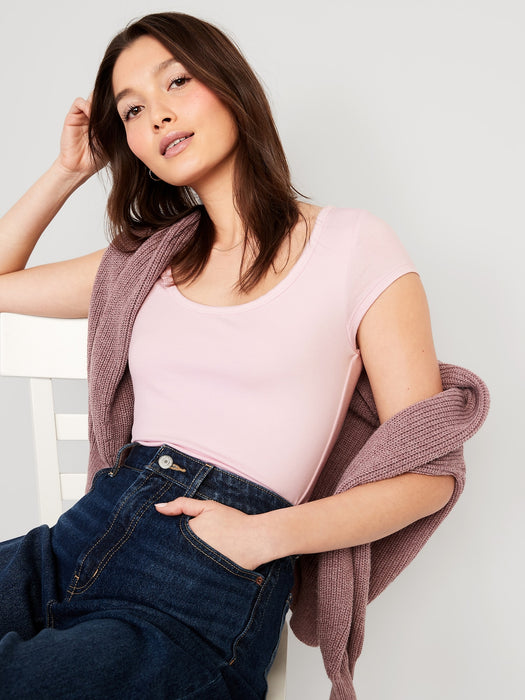 Short-Sleeve Scoop-Neck Bodysuit for Women