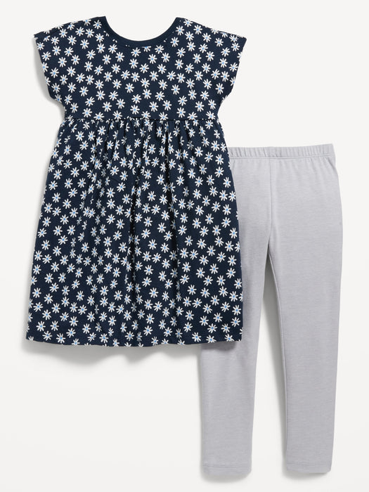 Short-Sleeve Dress & Leggings 2-Pack for Toddler Girls