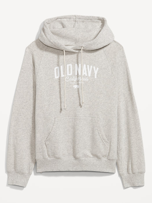 Oversized Fleece Logo Graphic Hoodie for Women