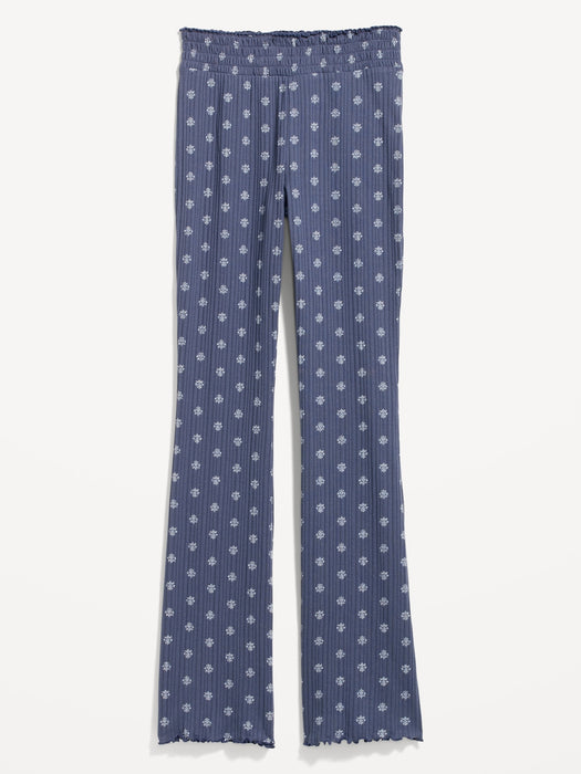 High-Waisted Pointelle-Knit Boot-Cut Pajama Pants for Women