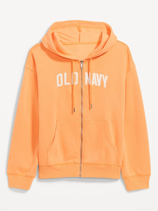 Slouchy Logo Graphic Full-Zip Hoodie for Women