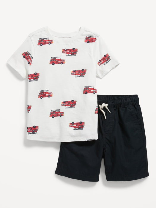 T-Shirt and Pull-On Shorts Set for Toddler Boys