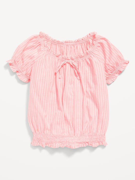 Matching Short-Sleeve Striped Smocked Top for Girls