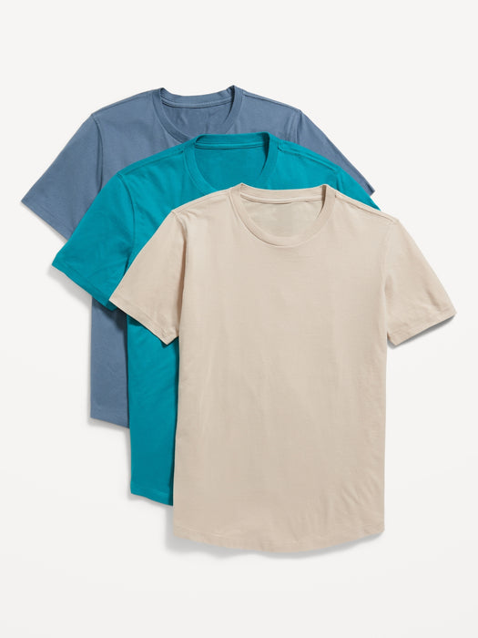 Soft-Washed Curved-Hem T-Shirt 3-Pack for Men