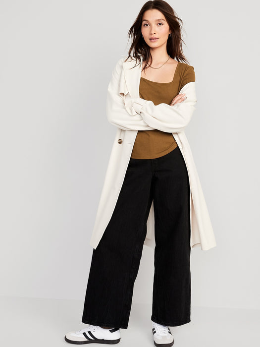 Luxe Cropped Rib-Knit Shirred Top for Women