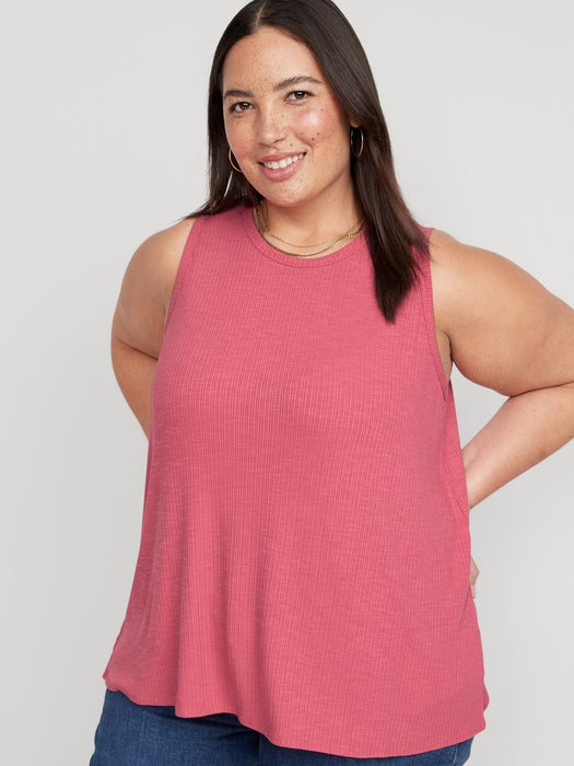 Luxe Rib-Knit Swing Tank Top for Women