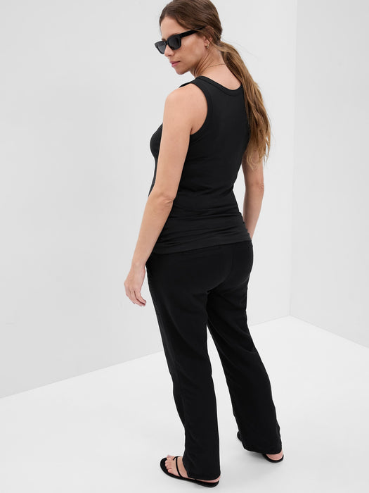 Maternity Full Panel Straight Khakis