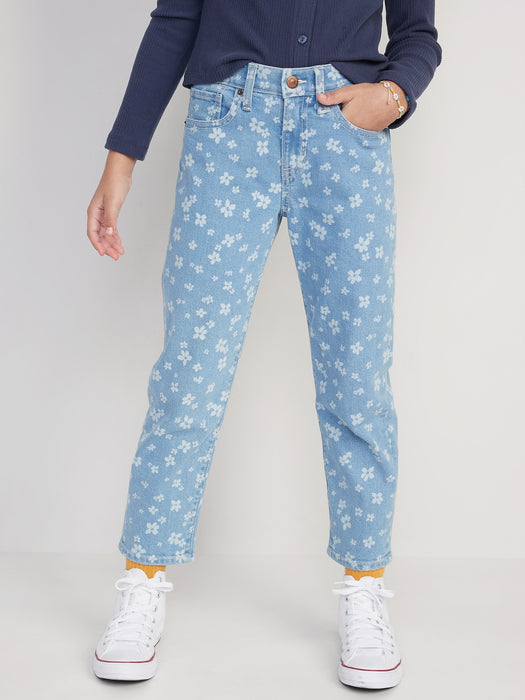 Printed High-Waisted O.G. Straight Jeans for Girls
