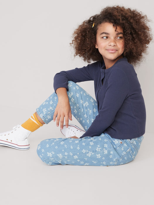 Printed High-Waisted O.G. Straight Jeans for Girls