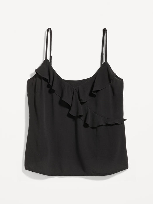 Textured Ruffled Wrap-Effect Cami Top for Women