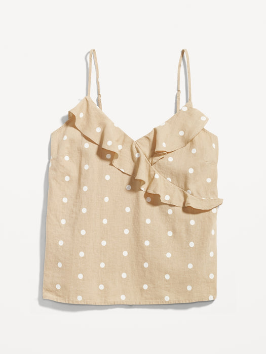 Printed Ruffled Wrap-Effect Cami Blouse for Women
