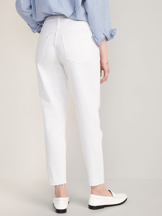 High-Waisted OG Straight White-Wash Cut-Off Ankle Jeans for Women