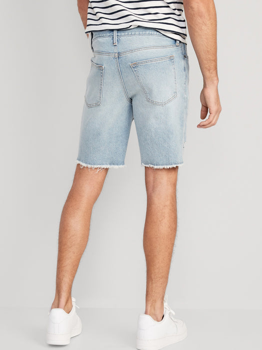Slim Ripped Cut-Off Jean Shorts for Men -- 9-inch inseam