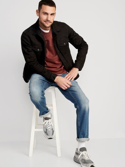 Built-In Flex Black Jean Jacket for Men