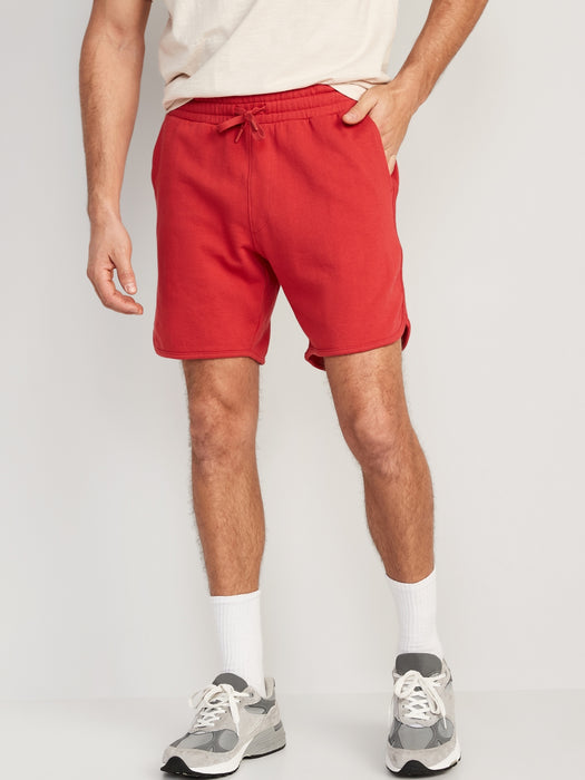 French Terry Dolphin-Hem Sweat Shorts for Men -- 7-inch inseam