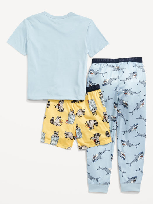 3-Piece Printed Pajama Set for Boys