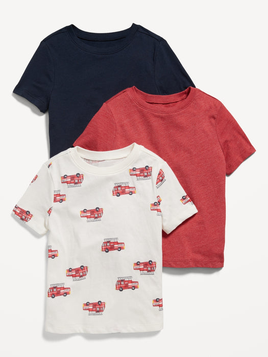 Unisex 3-Pack Short-Sleeve T-Shirt for Toddler