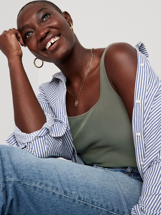 Cropped Rib-Knit Tank Top