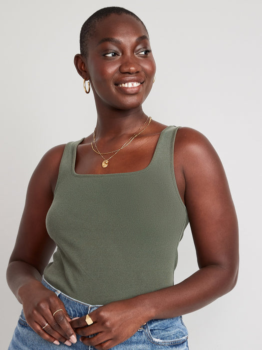 Cropped Rib-Knit Tank Top for Women