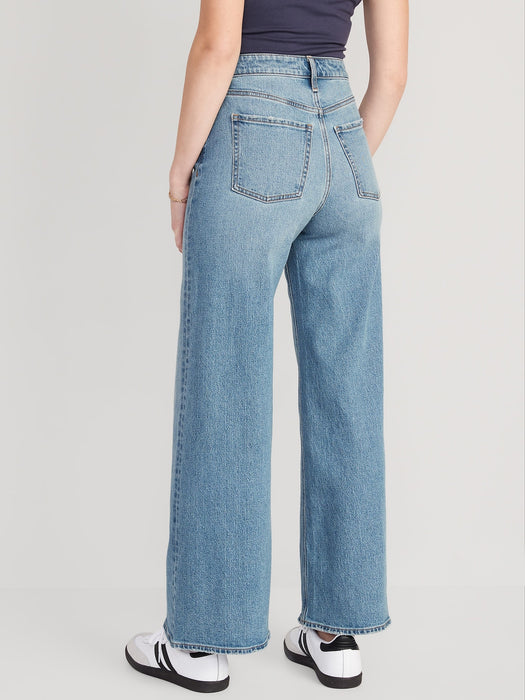 Extra High-Waisted A-Line Wide-Leg Jeans for Women