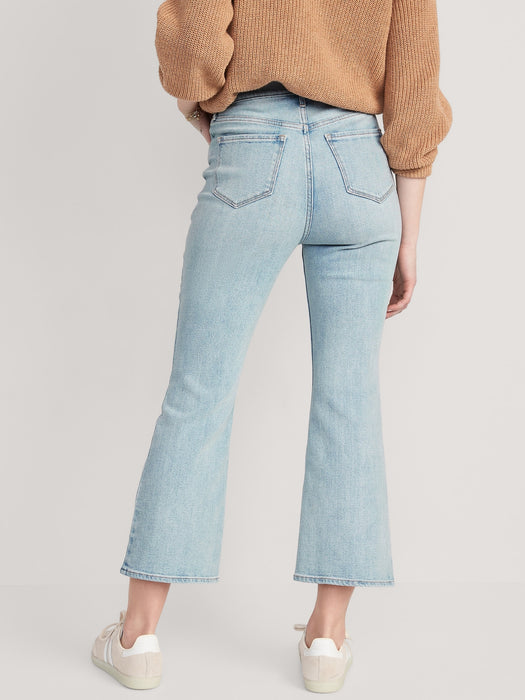 Higher High-Waisted Cropped Flare Jeans for Women
