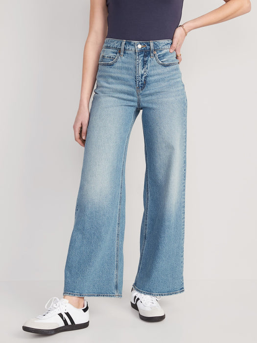 Extra High-Waisted A-Line Wide-Leg Jeans for Women