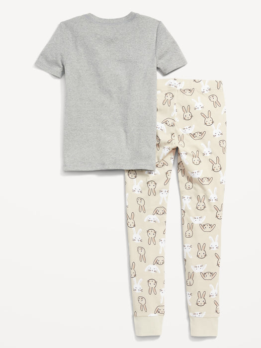 Matching Gender-Neutral Snug-Fit Printed Pajama Set for Kids