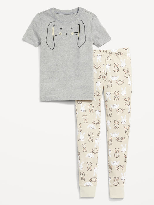 Matching Gender-Neutral Snug-Fit Printed Pajama Set for Kids