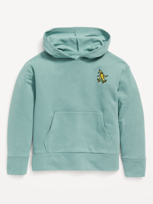 Gender-Neutral Embroidered-Graphic Pullover Hoodie for Kids