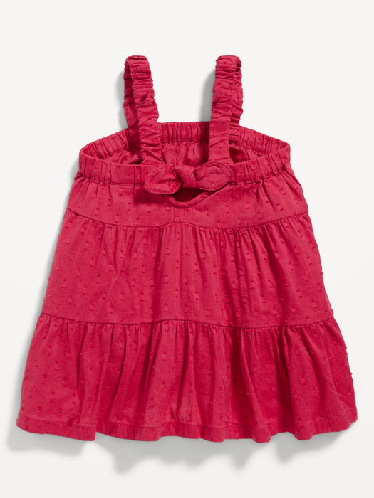 Sleeveless Tiered Clip-Dot Swing Dress for Baby