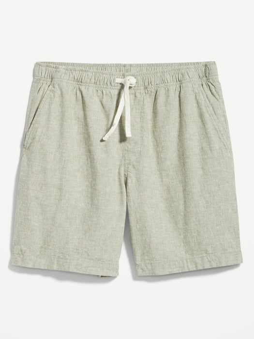 Linen-Blend Jogger Shorts for Men -- 7-inch inseam