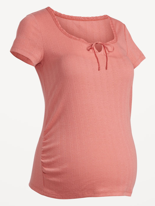 Maternity Pointelle-Knit Top