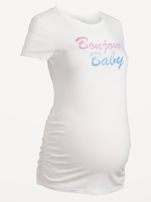 Maternity Graphic Side-Shirred T-Shirt