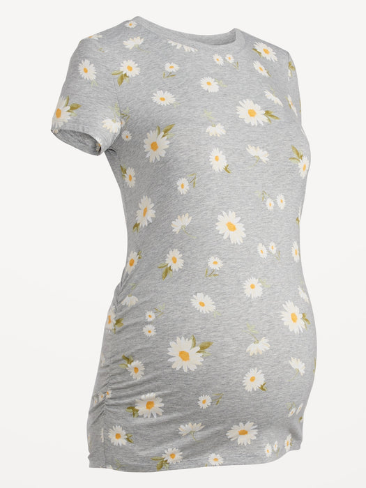 Maternity Crew-Neck Side-Shirred T-Shirt