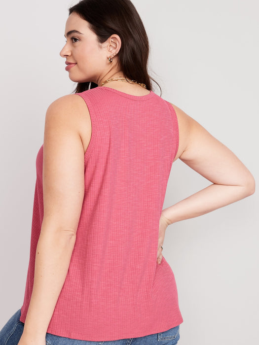 Luxe Rib-Knit Swing Tank Top for Women
