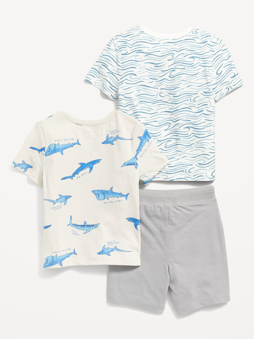 Printed T-Shirts & Pull-On Shorts 3-Pack for Toddler Boys